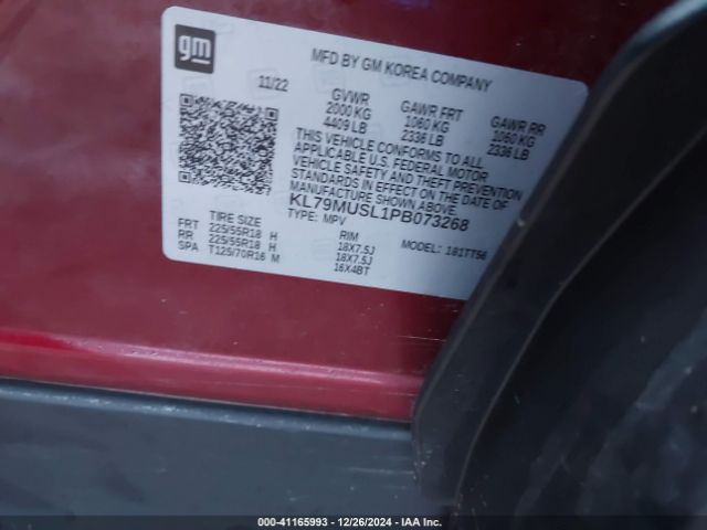 KL79MUSL1PB073268 Chevrolet Trailblazer Awd Rs