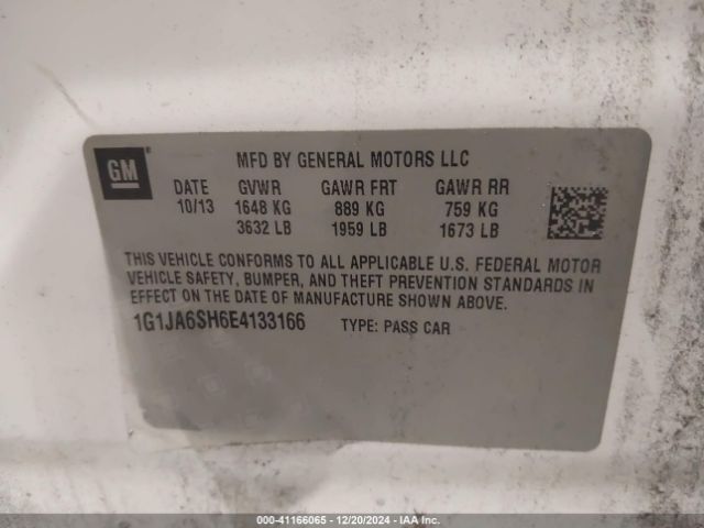 1G1JA6SH6E4133166 Chevrolet Sonic Ls Auto