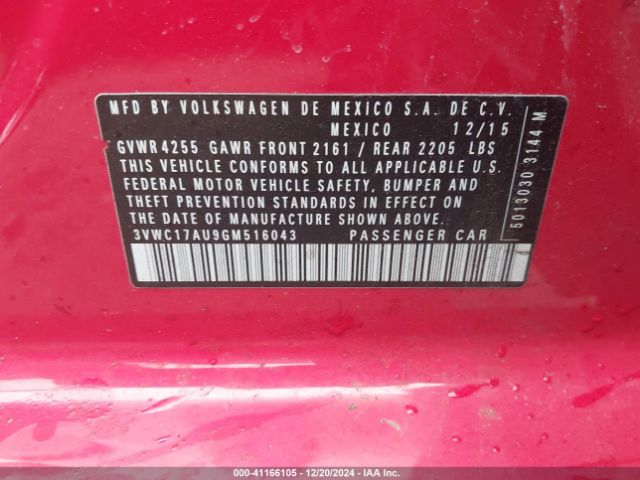 3VWC17AU9GM516043 Volkswagen Golf Sportwagen Tsi Se 4-door