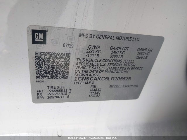 1GNSCAKC5LR105525 Chevrolet Tahoe 2wd Ls