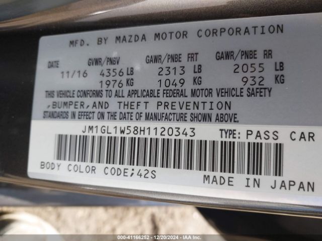 JM1GL1W58H1120343 Mazda Mazda6 Grand Touring
