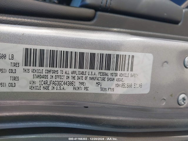 1C4RJFAG3GC443061 Jeep Grand Cherokee Laredo