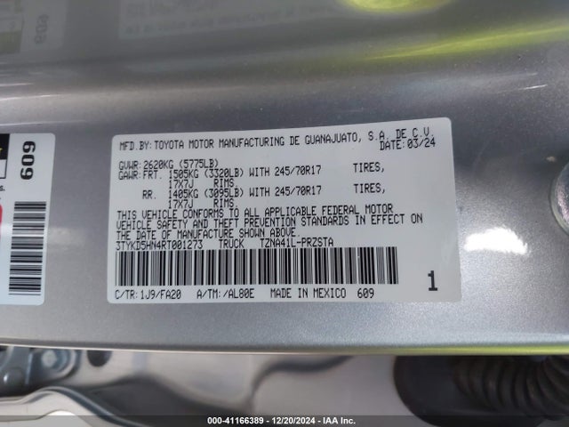 3TYKD5HN4RT001273 Toyota Tacoma Sr
