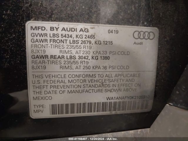 WA1ANAFY0K2105910 Audi Q5 45 Premium
