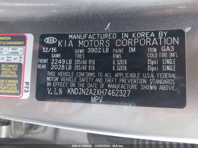 KNDJN2A2XH7462327 KIA Soul