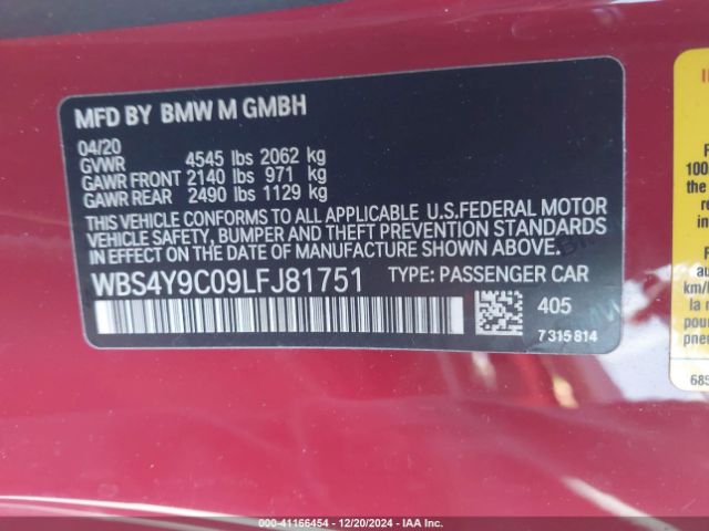 WBS4Y9C09LFJ81751 BMW M4