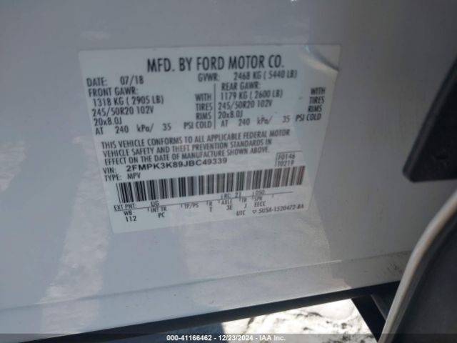 2FMPK3K89JBC49339 Ford Edge Titanium