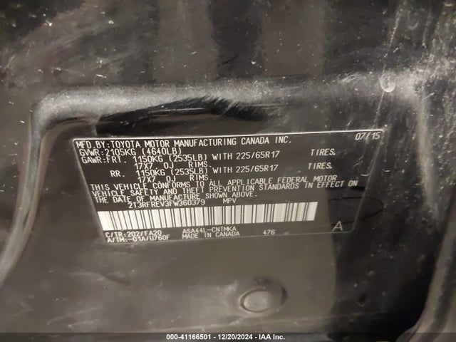 Toyota Rav4 Xle 2015 2T3RFREV3FW360379 Image 9