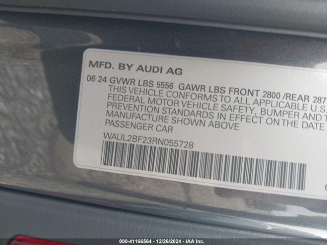WAUL2BF23RN055728 Audi A6 Premium Plus 55 Tfsi Quattro S Tronic