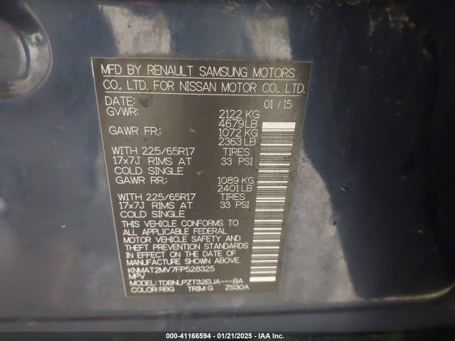 Nissan ROGUE S 2015 KNMAT2MV7FP528325 Image 9