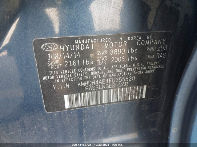 Hyundai Elantra Limited 2015 KMHDH4AE4FU255520 Image 9