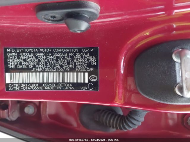 JTHBK1GG2E2136779 Lexus ES 350