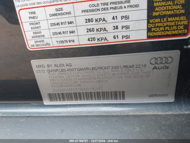 2013 AUDI A3 WAUKJAFM1DA019241 Photo 8