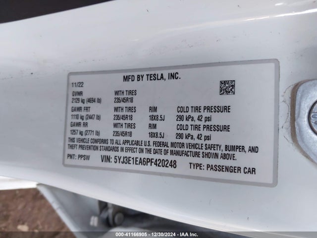 2023 TESLA MODEL 3 5YJ3E1EA6PF420248 Photo 8