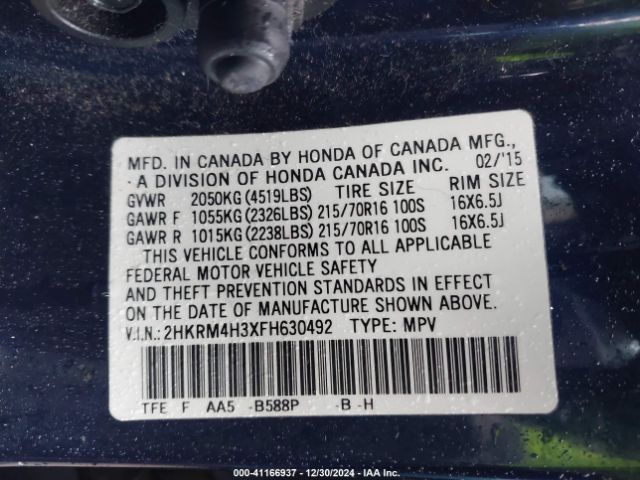 2HKRM4H3XFH630492 Honda CR-V LX