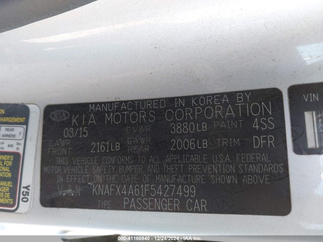 KIA FORTE LX 2015 KNAFX4A61F5427499 Image 9