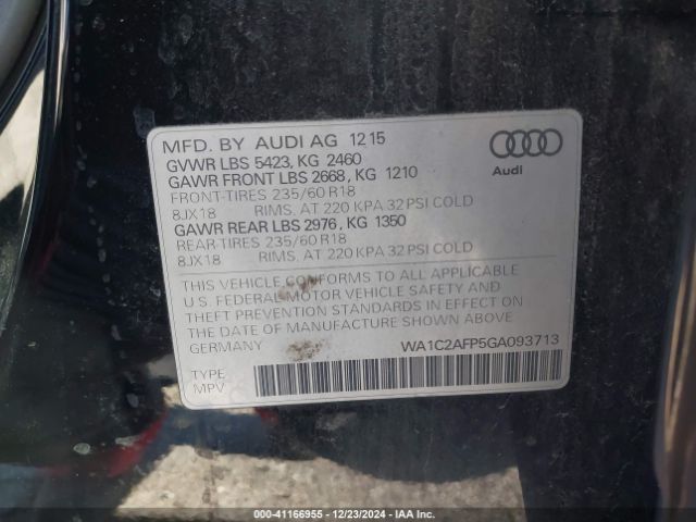 WA1C2AFP5GA093713 Audi Q5 2.0t Premium