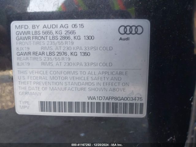 WA1D7AFP8GA003475 Audi Q5 3.0t Premium Plus