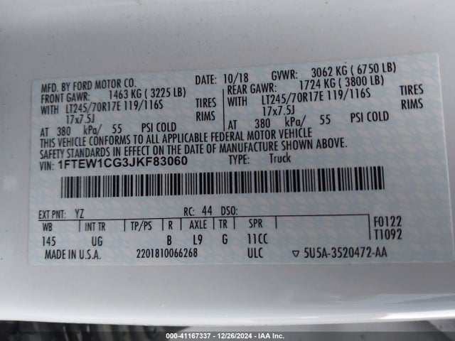 Ford F-150 Xlt 2018 1FTEW1CG3JKF83060 Image 9