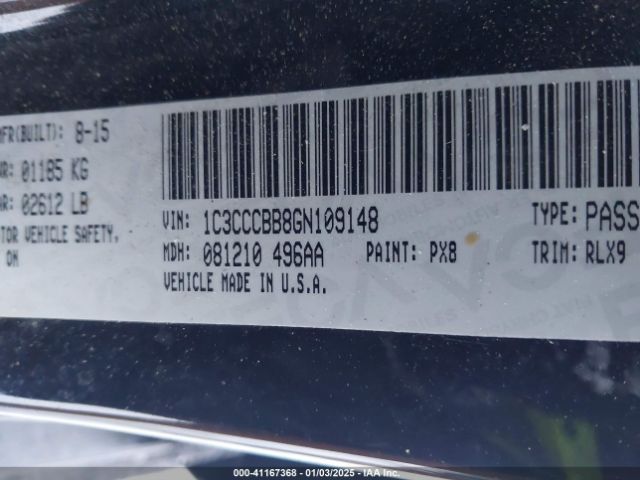 1C3CCCBB8GN109148 Chrysler 200 S