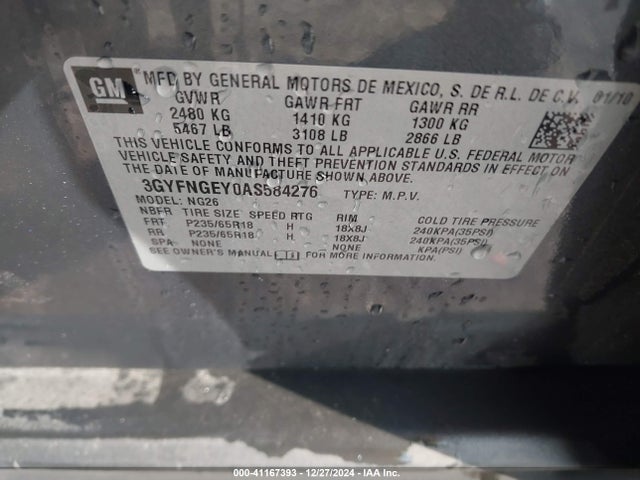2010 CADILLAC SRX 3GYFNGEY0AS584276 Photo 8