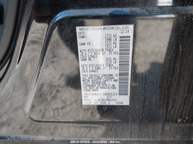 5N1AL0MN2FC509527 Infiniti QX60