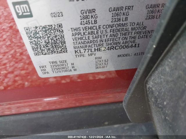 KL77LHE24RC006441 Chevrolet Trax Fwd Lt
