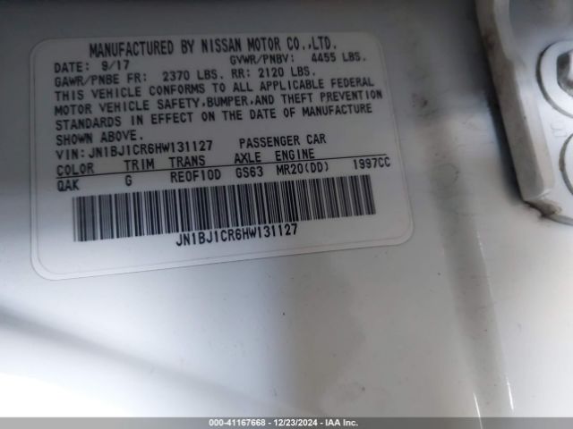 JN1BJ1CR6HW131127 Nissan Rogue Sport S