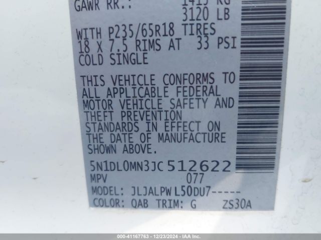5N1DL0MN3JC512622 Infiniti QX60