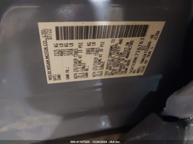 5N1BT3CB9NC726763 Nissan Rogue Sl Intelligent Awd
