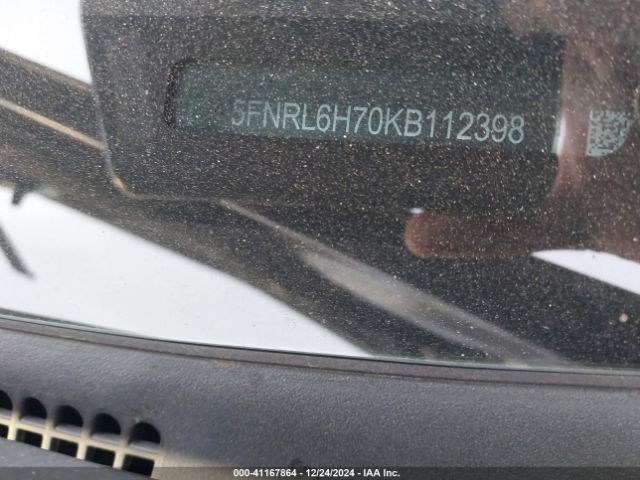5FNRL6H70KB112398 Honda Odyssey Ex-l