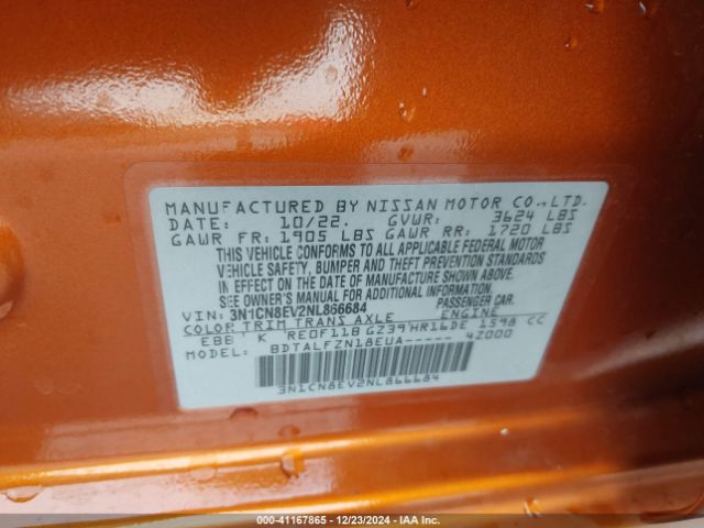 3N1CN8EV2NL866684 Nissan Versa 1.6 Sv Xtronic Cvt