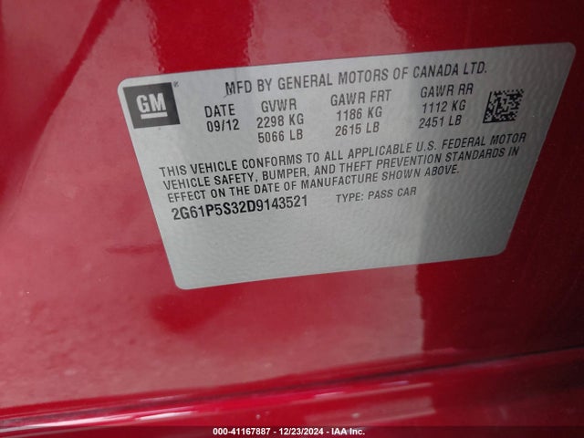 2013 CADILLAC XTS 2G61P5S32D9143521 Photo 8