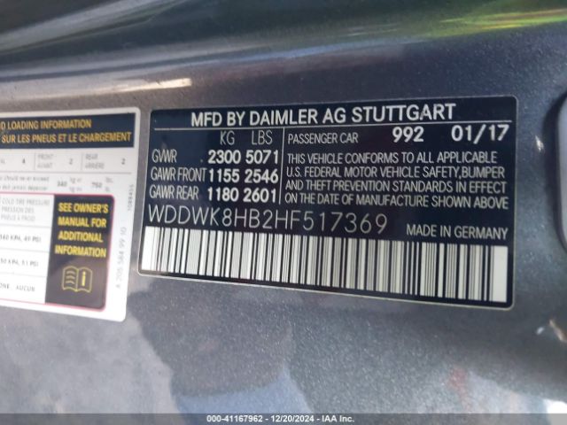 2017 MERCEDES-BENZ AMG C 63 WDDWK8HB2HF517369 Photo 8