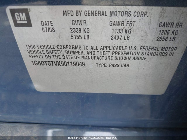 2009 CADILLAC CTS 1G6DT57VX90119049 Photo 8