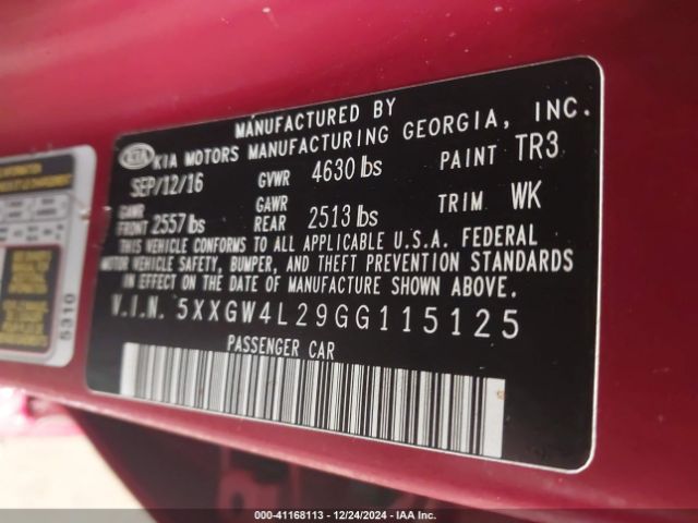 5XXGW4L29GG115125 KIA Optima Sx Turbo