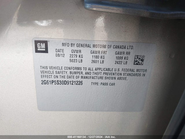 2013 CADILLAC XTS 2G61P5S30D9121226 Photo 8