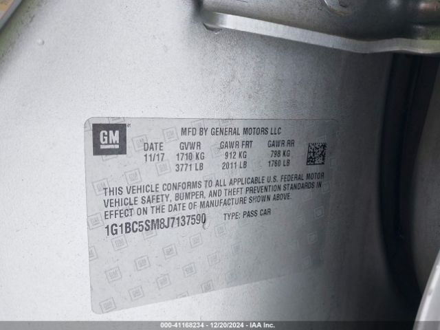 1G1BC5SM8J7137590 Chevrolet Cruze Ls Auto