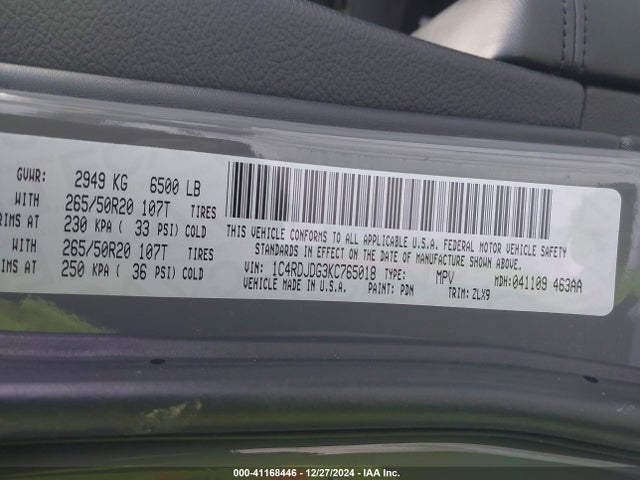 Dodge Durango Gt Plus Awd 2019 1C4RDJDG3KC765018 Image 9