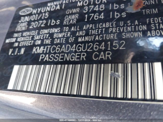 KMHTC6AD4GU264152 Hyundai Veloster