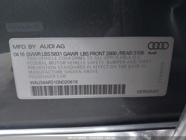 WAU34AFD1GN020818 Audi A8 L 3.0t