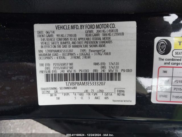 1ZVBP8AM3E5333207 Ford Mustang V6