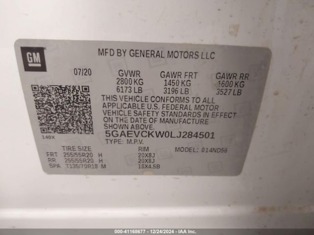 5GAEVCKW0LJ284501 Buick Enclave Awd Avenir