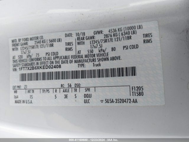 1FT7X2B6XKED02408 Ford F-250 Xl