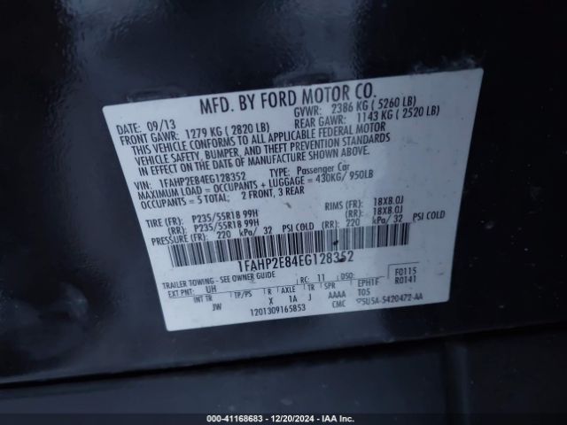 1FAHP2E84EG128352 Ford TAURUS SEL