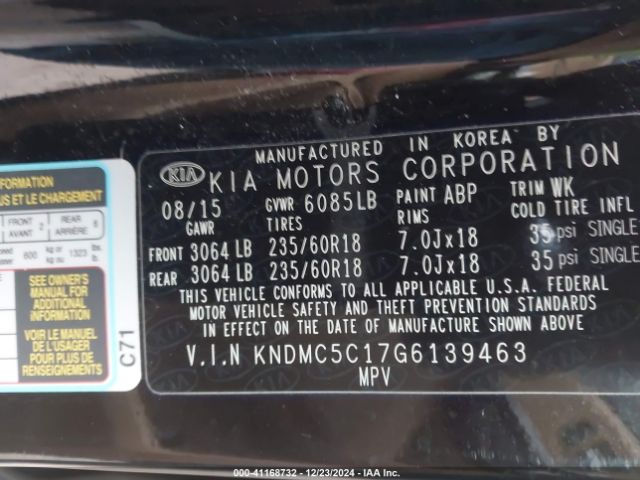 KNDMC5C17G6139463 KIA SEDONA EX