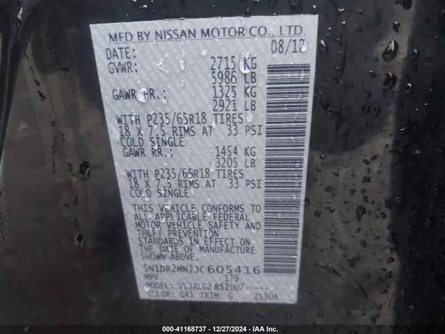 Nissan Pathfinder Sl 2018 5N1DR2MN2JC605416 Image 9
