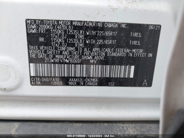 Toyota Rav4 Xle 2021 2T3W1RFV7MW160697 Image 9