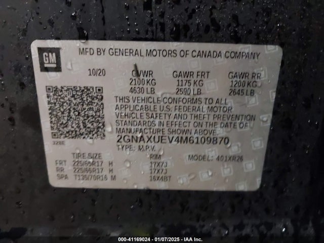 Chevrolet Equinox Awd Lt 2021 2GNAXUEV4M6109870 Image 9