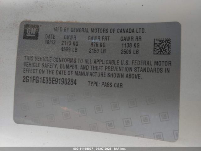 2G1FG1E35E9190284 Chevrolet Camaro 2lt